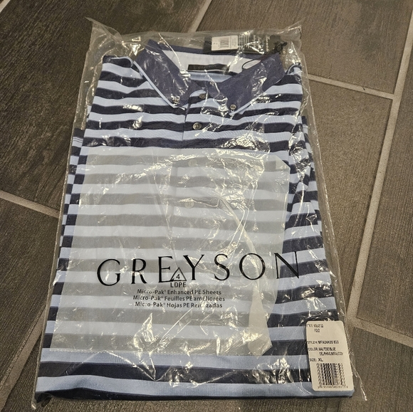 NWT Greyson Maltese Delphinium Falcon Men's XL Wolastog Blue Polo - Picture 10 of 14